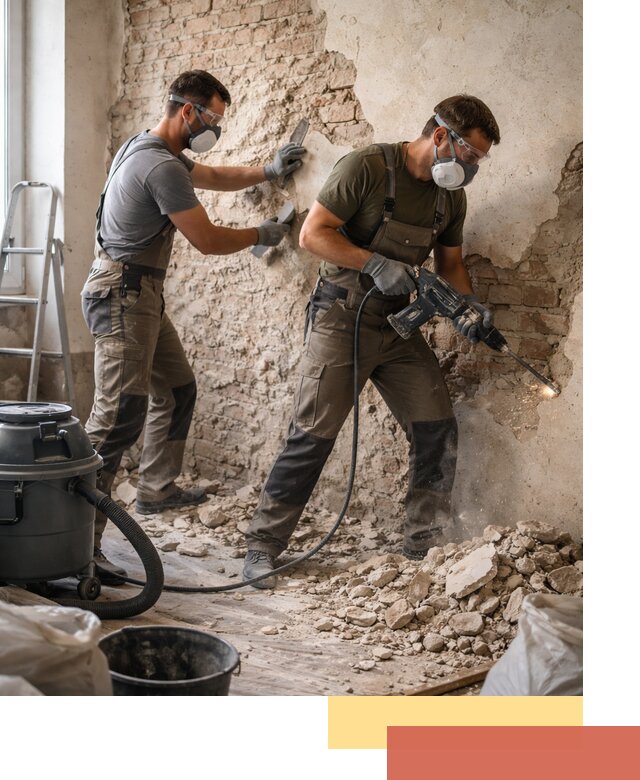 Демонтаж штукатурки со стен в Минусинске быстро и аккуратно