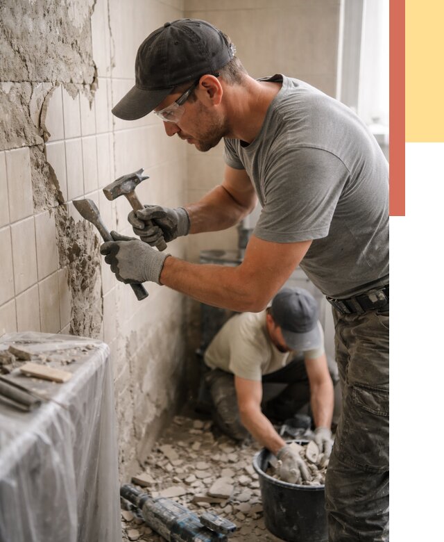 Демонтаж плитки со стен в Минусинске от 864 руб. — быстро и недорого | ОТДЕЛОЧНИК-Мнс