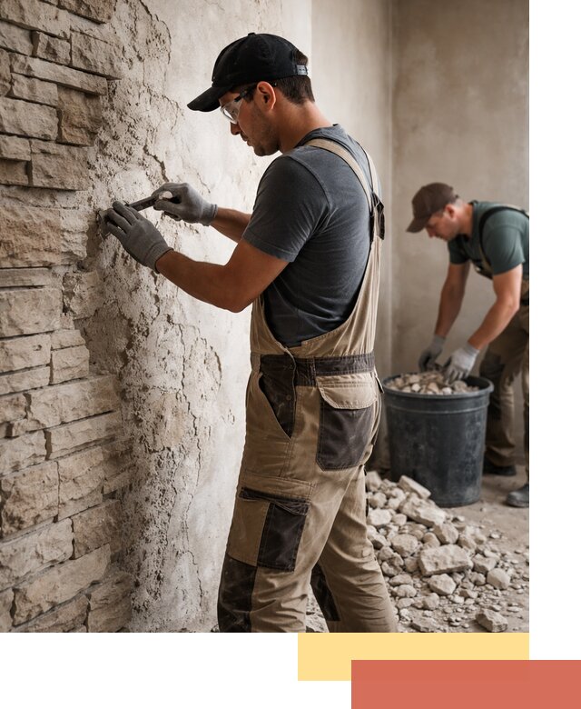 Демонтаж декоративного камня в Минусинске профессионально и безопасно