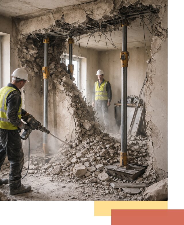 Снос несущих стен в Минусинске с гарантией безопасности и качества