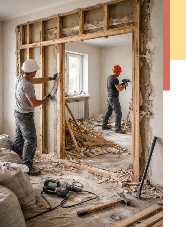 Демонтаж деревянных перегородок в Минусинске от 3252 руб. — быстро и недорого | ОТДЕЛОЧНИК-Мнс