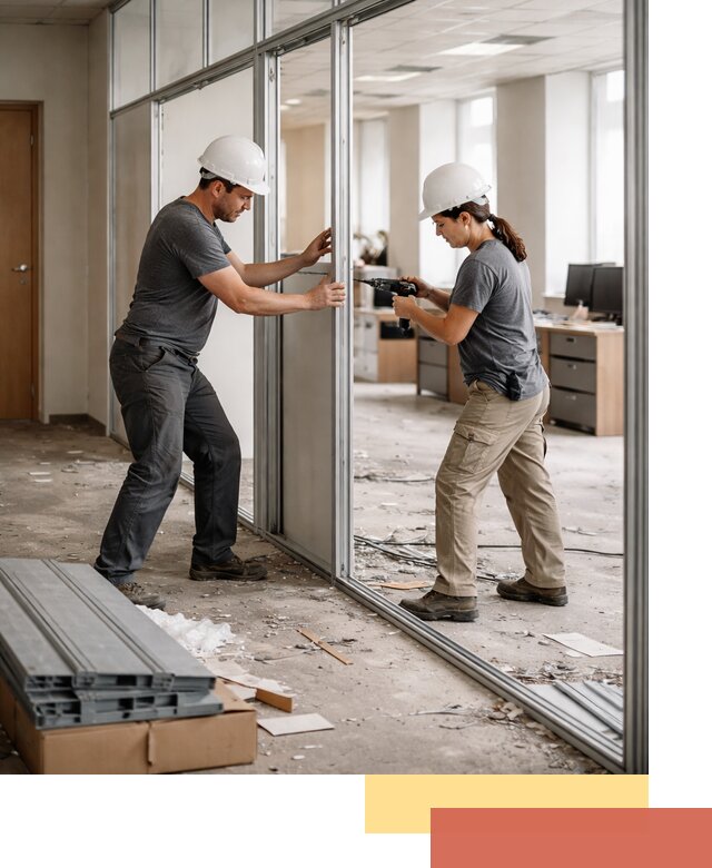 Демонтаж алюминиевых перегородок в Минусинске быстро и аккуратно