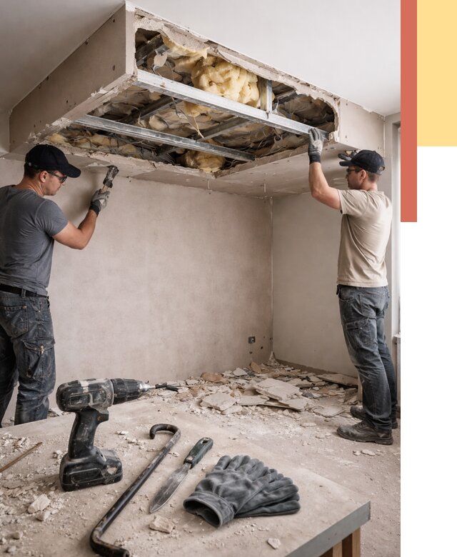 Демонтаж короба из гипсокартона в Минусинске от 1544 руб. — быстро и недорого | ОТДЕЛОЧНИК-Мнс