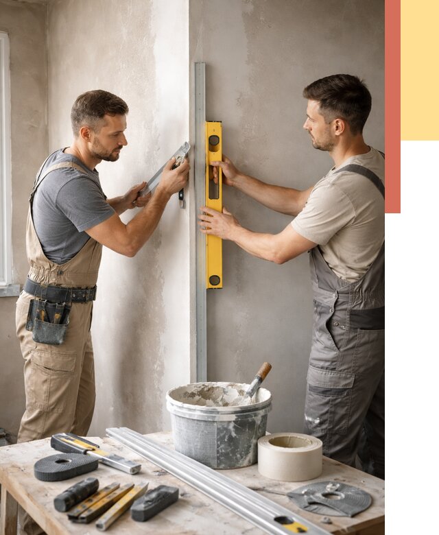 Выведение углов стен в Минусинске от 1880 руб. быстро и недорого | ОТДЕЛОЧНИК-Мнс