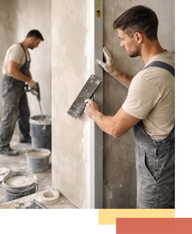 Выведение углов стен в Минусинске: монтаж и оштукатуривание