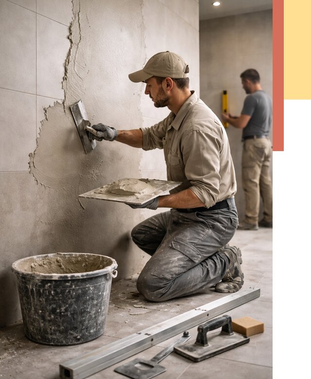 Штукатурка стен в ванной в Минусинске от 4572 руб./м² — выравнивание под ключ | ОТДЕЛОЧНИК-Мнс