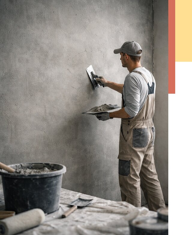 Декоративная штукатурка под бетон в Минусинске от 2540 руб./м² — нанесение под ключ | ОТДЕЛОЧНИК-Мнс