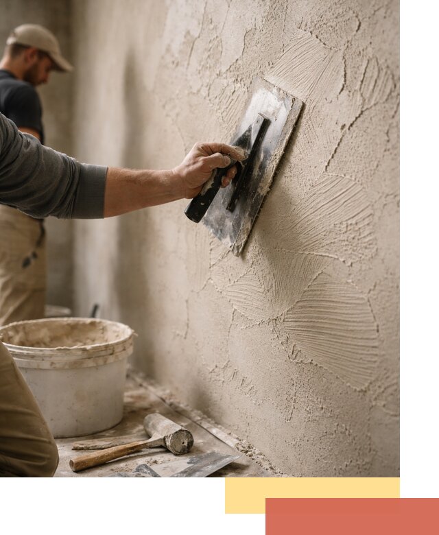 Фактурная штукатурка стен в Минусинске — монтаж, отделка, реставрация