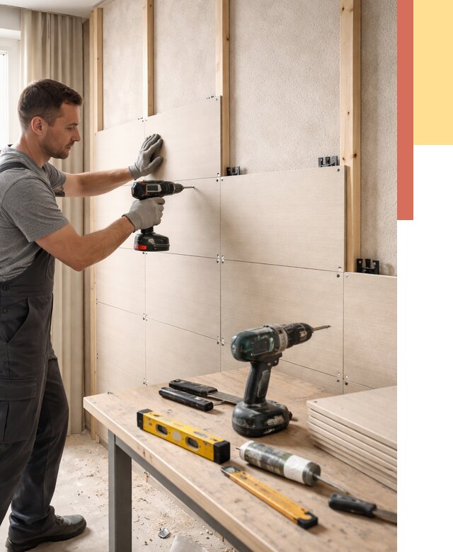 Монтаж МДФ панелей на стены в Минусинске от 1270 руб. под ключ | ОТДЕЛОЧНИК-Мнс