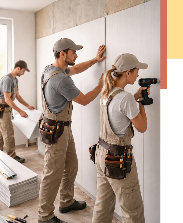 Монтаж ПВХ панелей на стены в Минусинске от 457 руб/м2 — быстро и недорого | ОТДЕЛОЧНИК-Мнс