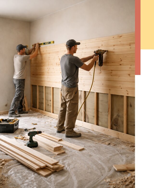 Монтаж деревянной вагонки на стены в Минусинске от 7621 руб. | Услуги монтажа вагонки | ОТДЕЛОЧНИК-Мнс