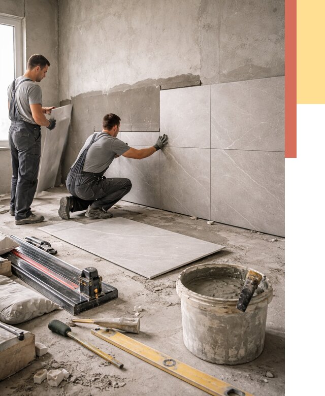 Облицовка стен керамогранитом в Минусинске от 4268 руб./м² — услуги под ключ | ОТДЕЛОЧНИК-Мнс