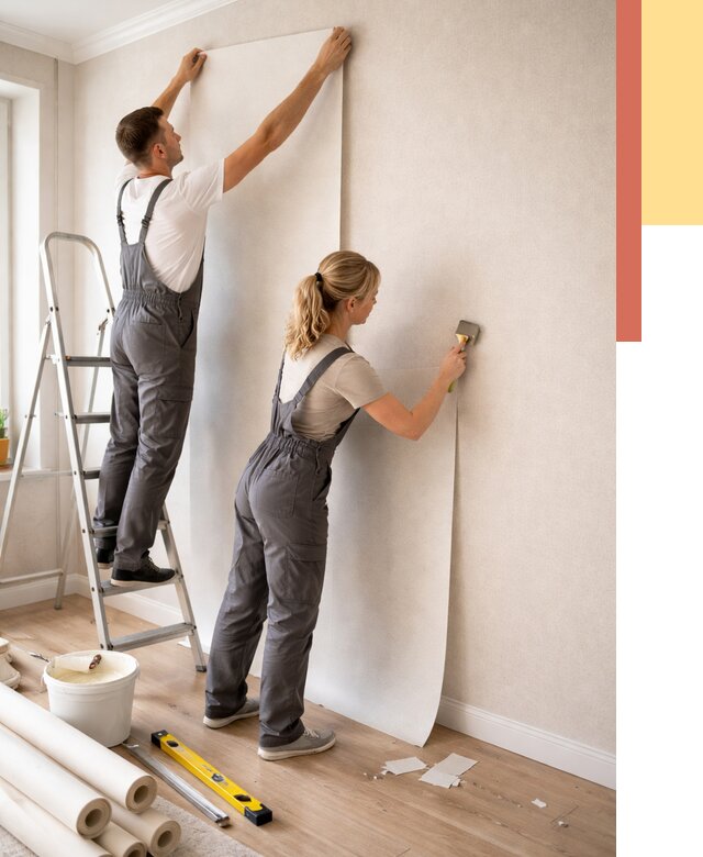 Поклейка флизелиновых обоев в Минусинске от 6097 руб. | Быстро и недорого — ОТДЕЛОЧНИК-Мнс