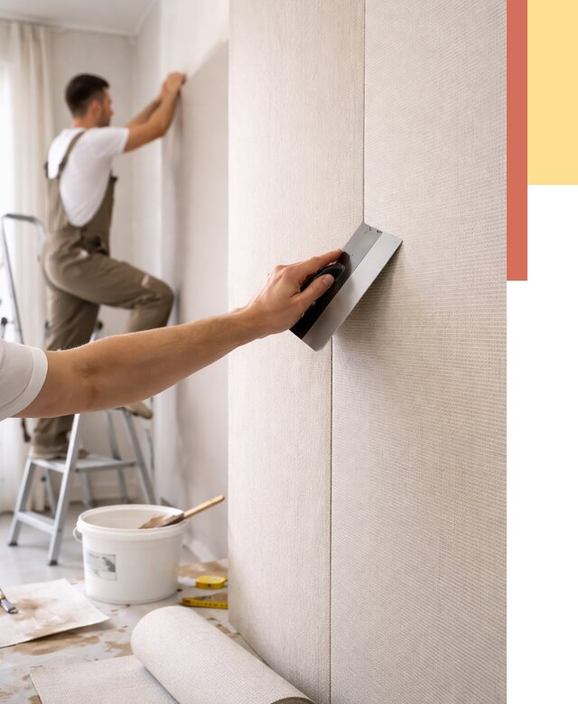 Поклейка текстильных обоев в Минусинске от 4572 руб. под ключ | ОТДЕЛОЧНИК-Мнс