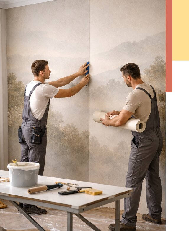 Поклейка фотообоев в Минусинске от 8637 руб/м² — быстро и недорого | ОТДЕЛОЧНИК-Мнс