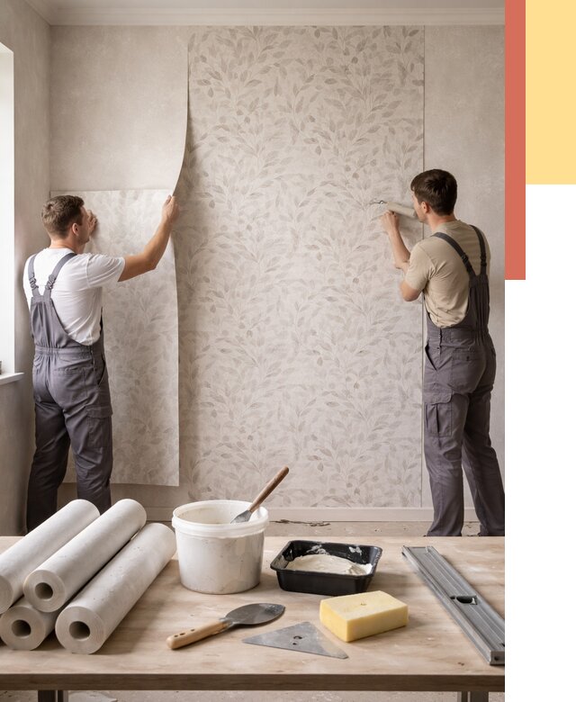 Поклейка обоев с подбором рисунка в Минусинске от 3556 руб. | ОТДЕЛОЧНИК-Мнс - быстро и недорого