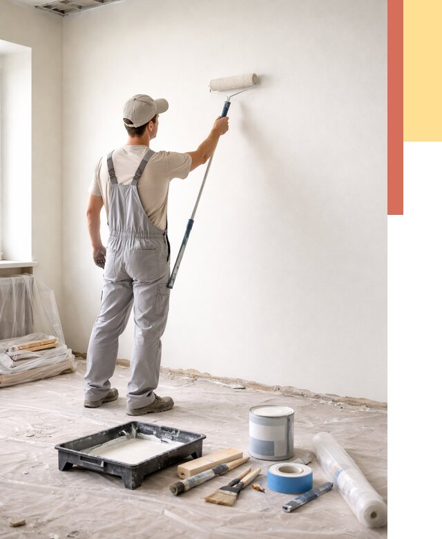 Покраска стен водоэмульсионной краской в Минусинске от 457 руб. за м² | ОТДЕЛОЧНИК-Мнс