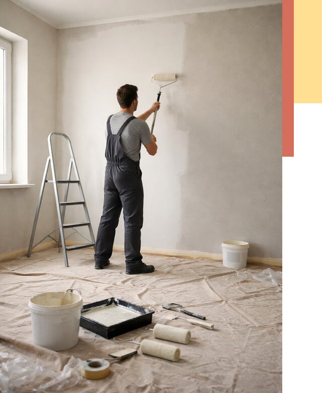 Покраска стен моющейся краской в Минусинске от 356 руб./м² — быстро и недорого | ОТДЕЛОЧНИК-Мнс