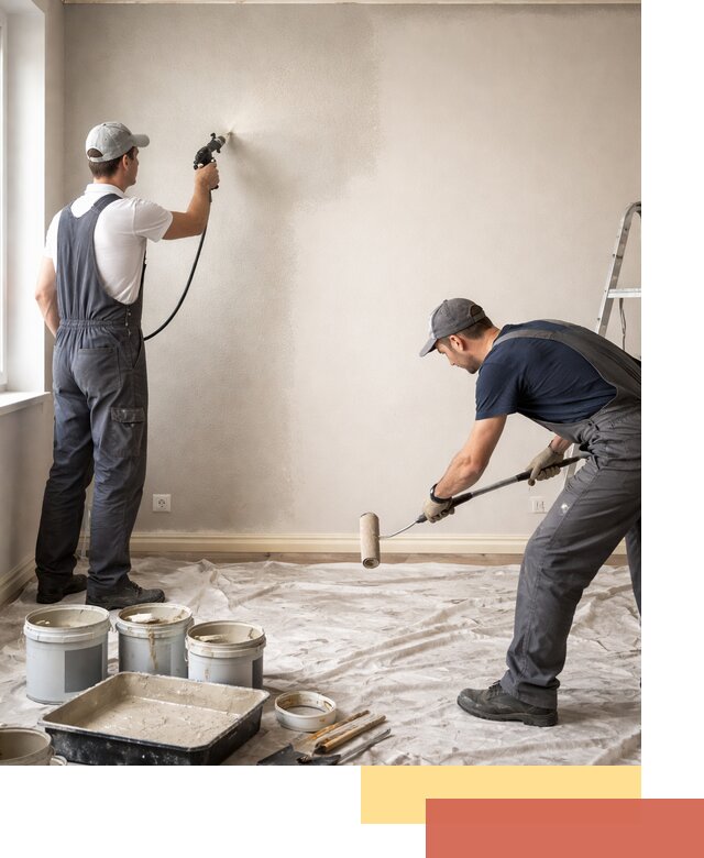 Покраска стен моющейся краской и защита поверхностей в Минусинске