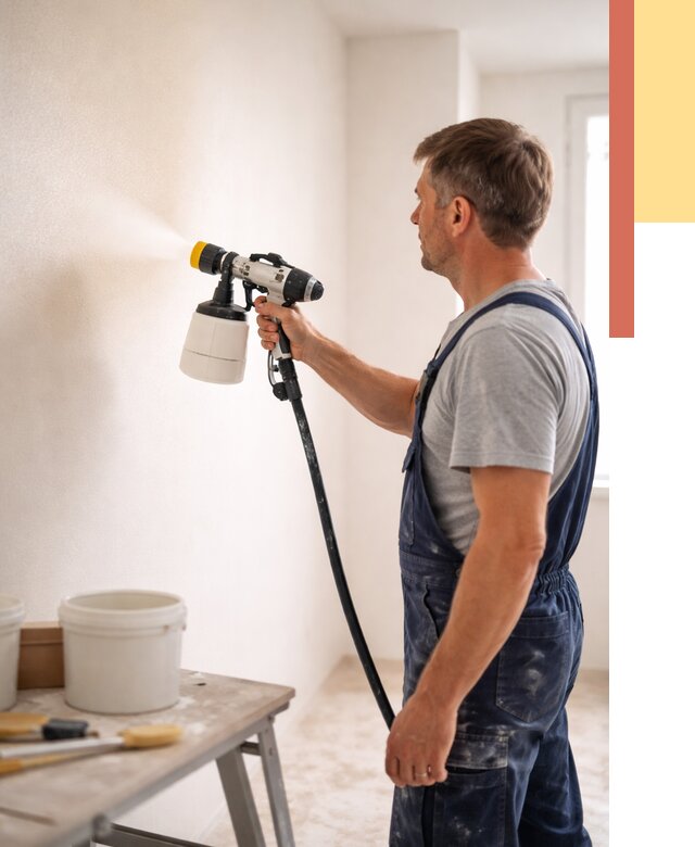 Покраска стен краскопультом в Минусинске от 7621 руб. — механизированная покраска | ОТДЕЛОЧНИК-Мнс