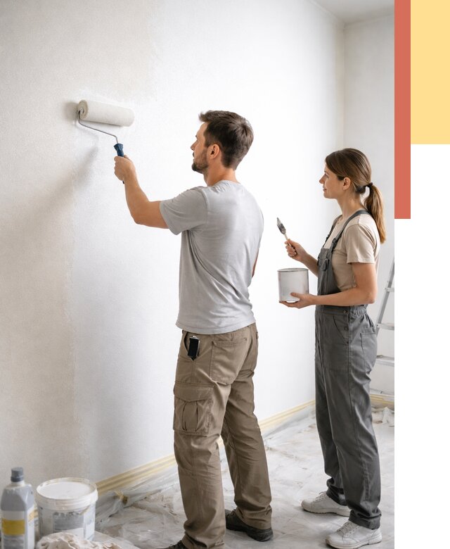 Окраска стен по стеклохолсту в Минусинске от 4572 руб/м² под ключ | ОТДЕЛОЧНИК-Мнс