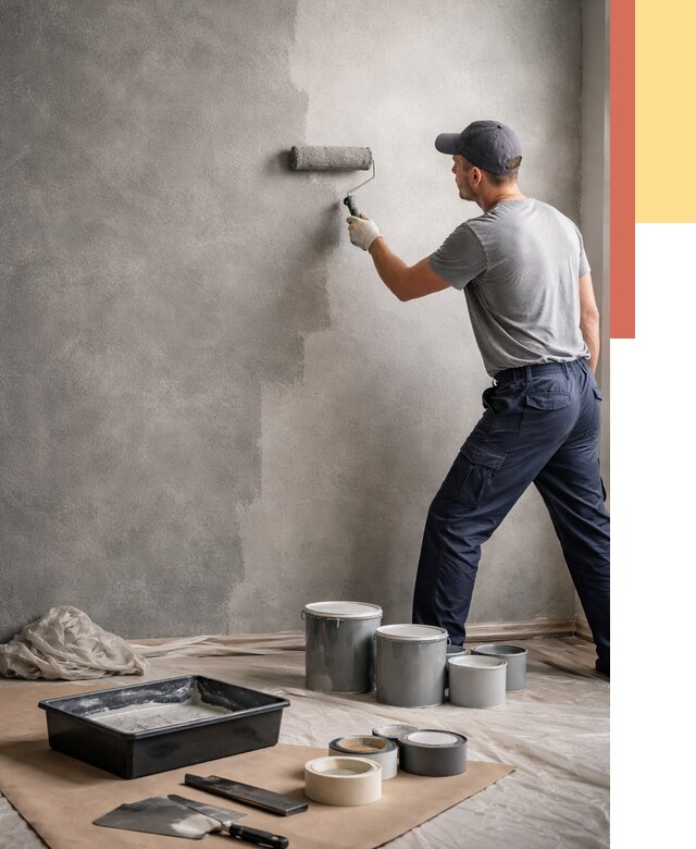 Покраска стен под бетон в Минусинске от 660 руб. за м2 — быстро и недорого | ОТДЕЛОЧНИК-Мнс