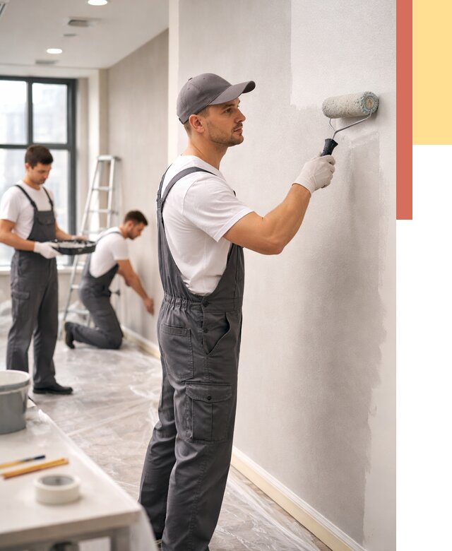 Покраска стен в офисе в Минусинске от 8637 руб. — быстро и недорого | ОТДЕЛОЧНИК-Мнс