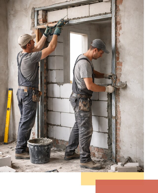 Закладка дверного проема под ключ в Минусинске: демонтаж, монтаж, отделка