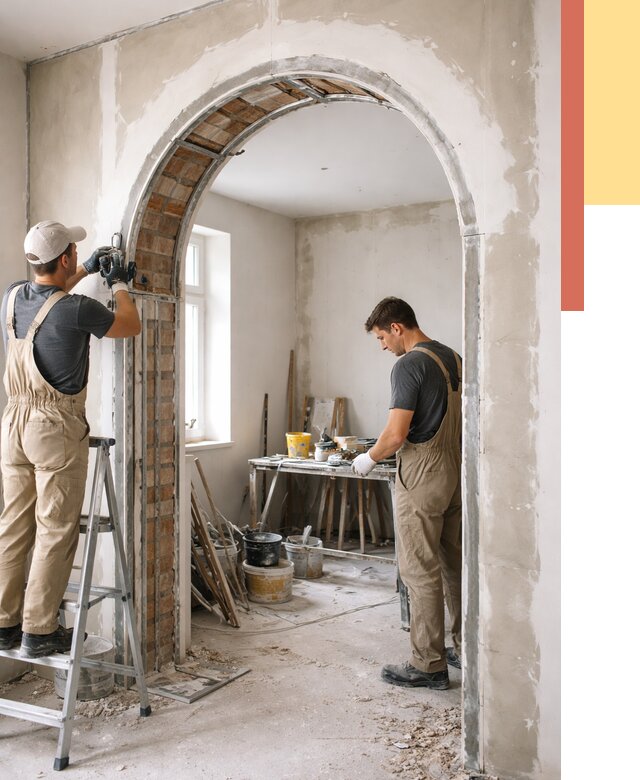 Устройство арочного проема в Минусинске от 9653 руб. под ключ — быстро и недорого | ОТДЕЛОЧНИК-Мнс