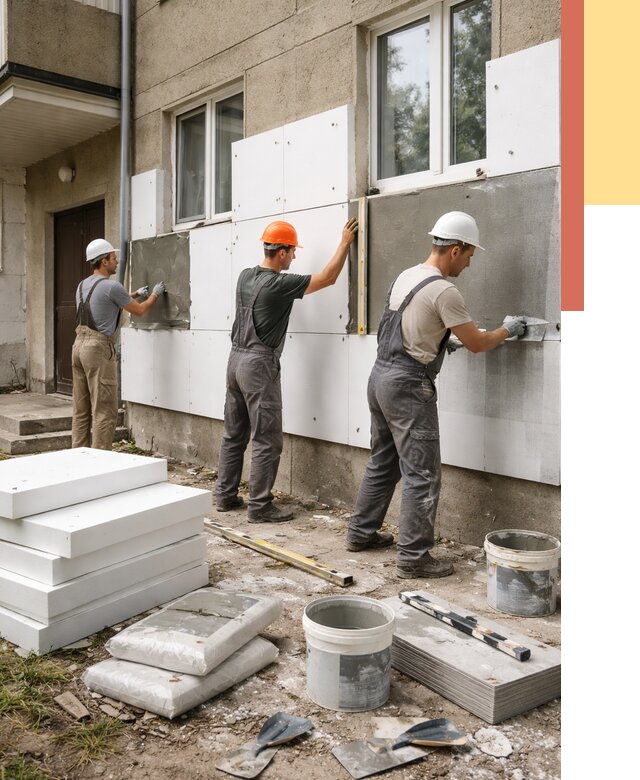 Утепление стен пенопластом в Минусинске от 1778 руб. — недорого и под ключ | ОТДЕЛОЧНИК-Мнс