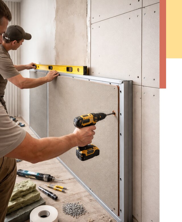 Шумоизоляция стен панелями ЗИПС в Минусинске от 2235 руб./м² под ключ | ОТДЕЛОЧНИК-Мнс