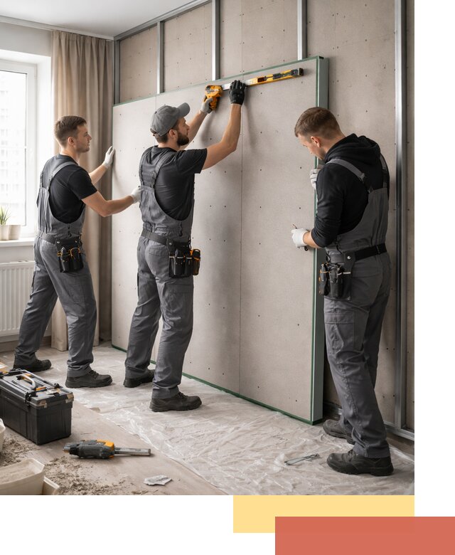 Шумоизоляция стен панелями ЗИПС в Минусинске для жилых и коммерческих помещений