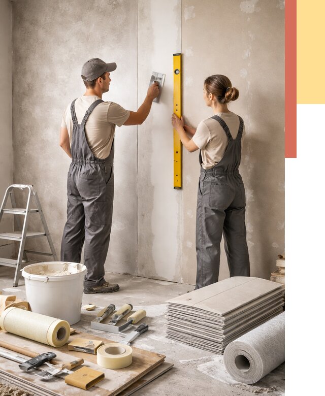 Отделка стен в Минусинске от 1524 руб/м² — недорого, быстро, под ключ | ОТДЕЛОЧНИК-Мнс