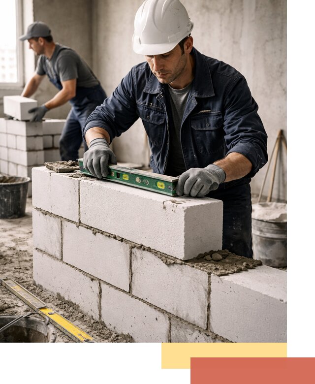 Кладка перегородок из пеноблока под ключ в Минусинске