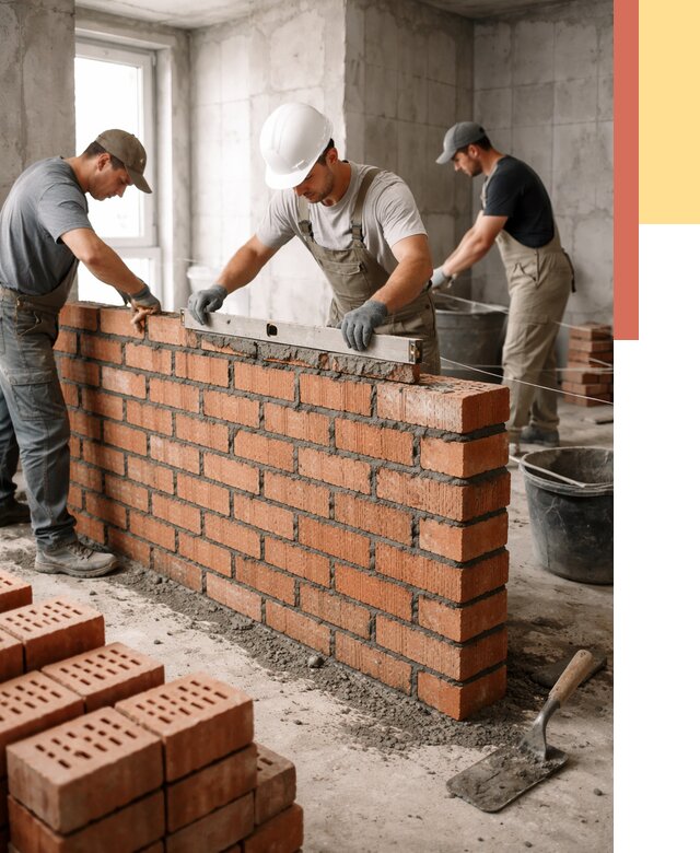 Кладка перегородок из кирпича в Минусинске от 3556 руб. за м² | ОТДЕЛОЧНИК-Мнс