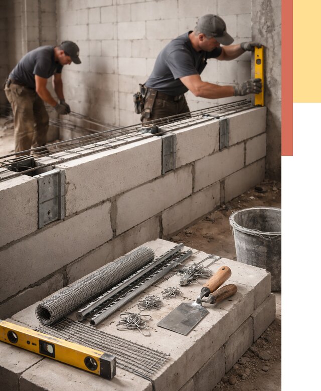 Армирование кладки перегородок в Минусинске от 762 руб. под ключ | ОТДЕЛОЧНИК-Мнс
