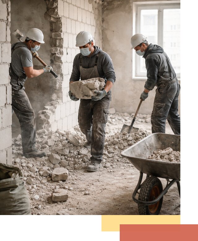 Демонтаж блочных перегородок в Минусинске быстро и аккуратно