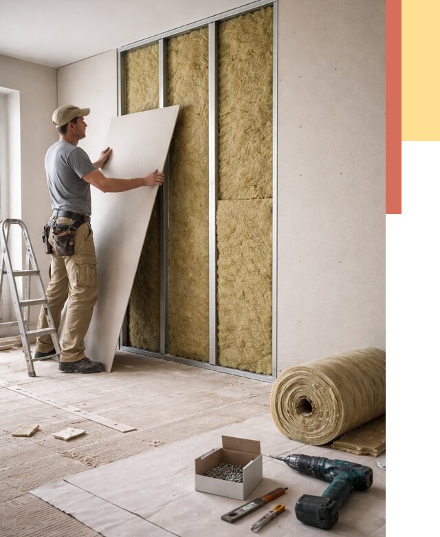 Перегородка из гипсокартона с шумоизоляцией в Минусинске от 3170 руб. | ОТДЕЛОЧНИК-Мнс