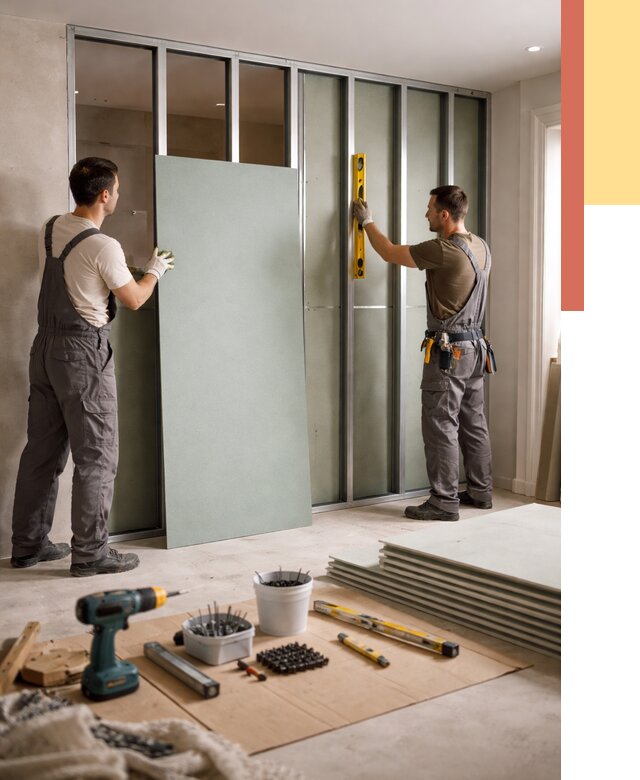 Перегородка из влагостойкого гипсокартона в Минусинске от 4877 руб. — монтаж под ключ | ОТДЕЛОЧНИК-Мнс