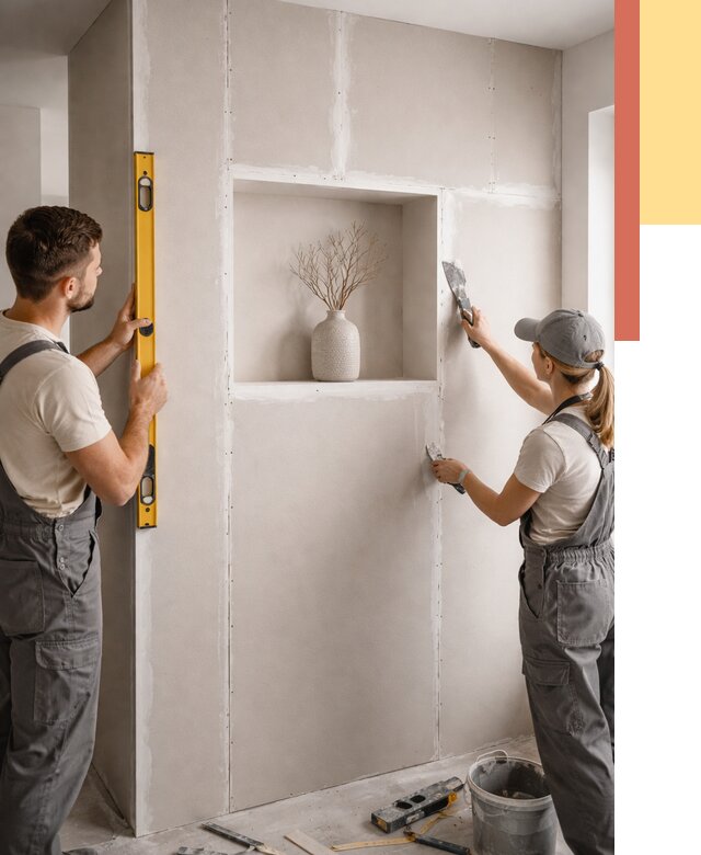 Перегородка из гипсокартона с нишей в Минусинске от 3302 руб. под ключ | ОТДЕЛОЧНИК-Мнс