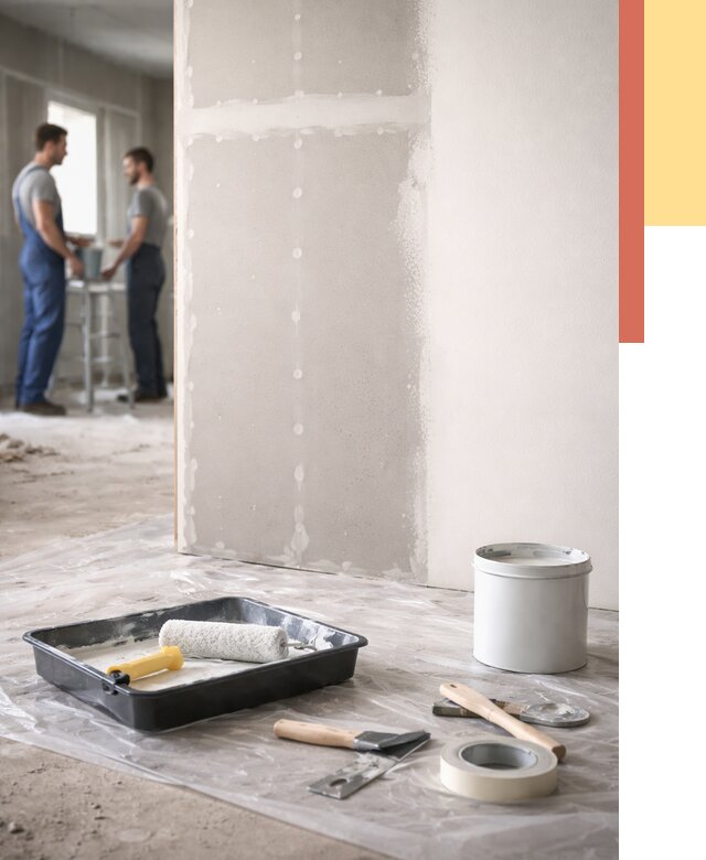 Покраска перегородок из гипсокартона в Минусинске от 4572 руб. под ключ | ОТДЕЛОЧНИК-Мнс