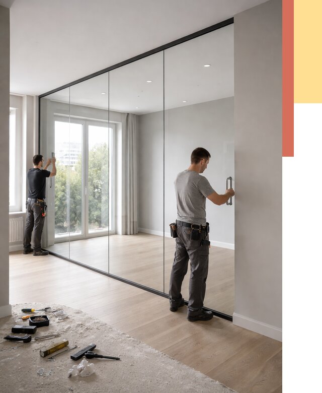 Изготовление стеклянных перегородок в Минусинске от 12549 руб. под ключ | ОТДЕЛОЧНИК-Мнс