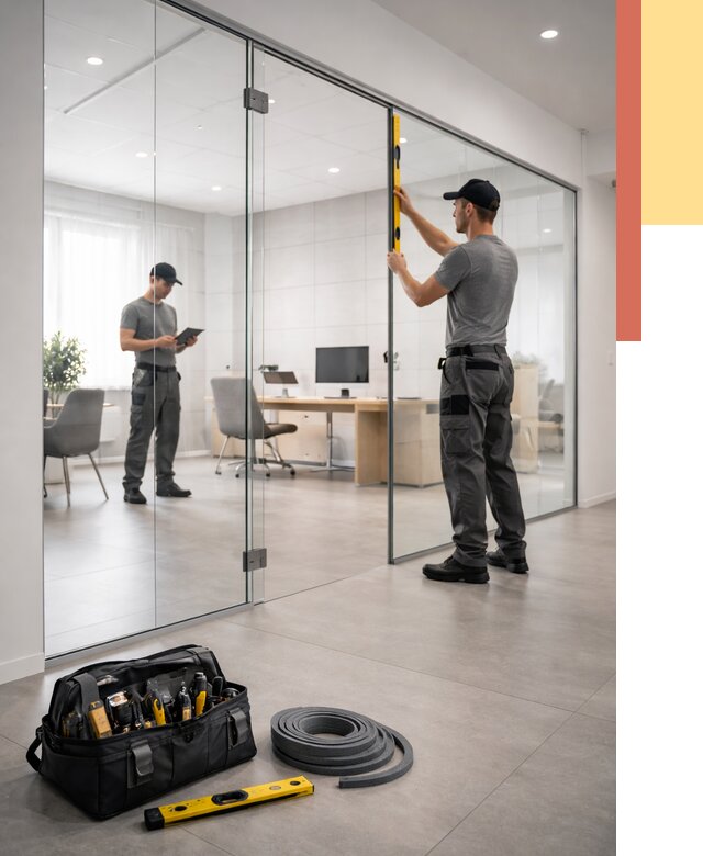 Цельностеклянные перегородки под ключ в Минусинске от 9653 руб. — монтаж и цены | ОТДЕЛОЧНИК-Мнс