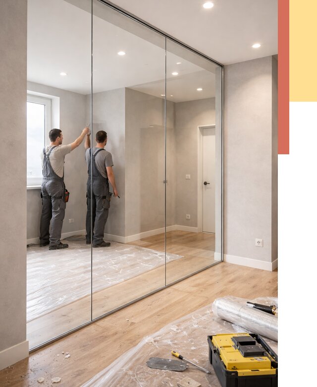 Безрамные стеклянные перегородки в Минусинске — монтаж от 9653 руб. | ОТДЕЛОЧНИК-Мнс