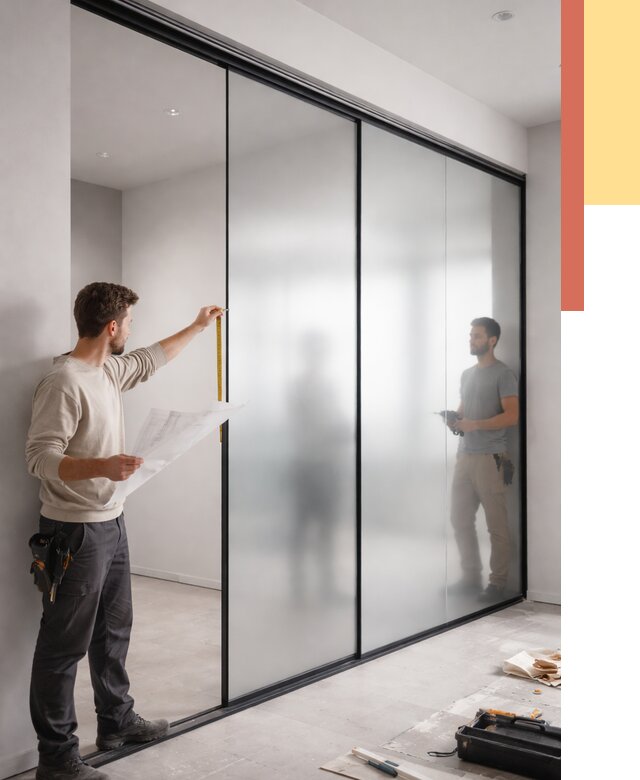 Матовые стеклянные перегородки в Минусинске от 8637 руб. — монтаж и установка | ОТДЕЛОЧНИК-Мнс