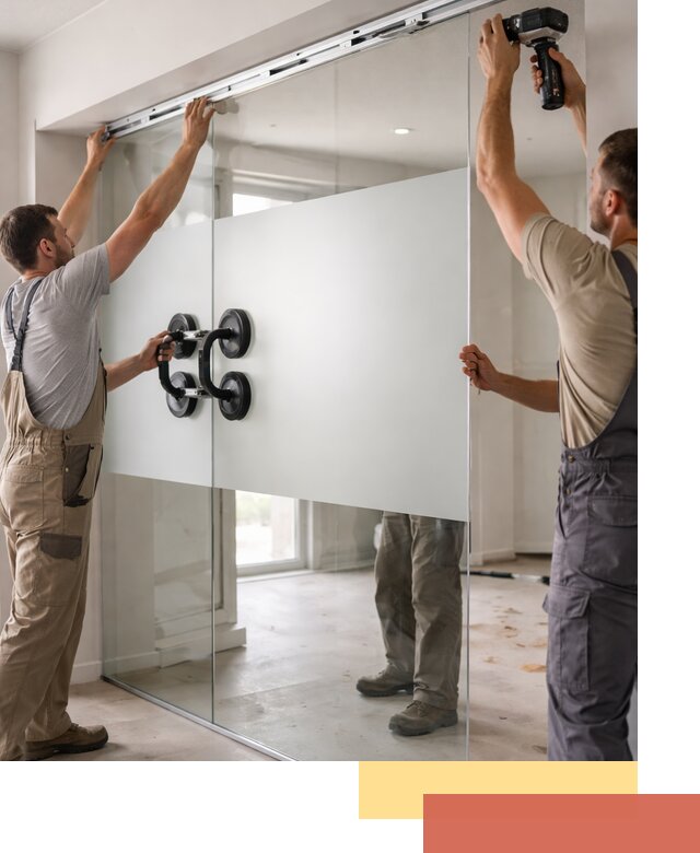 Матовые стеклянные перегородки под ключ в Минусинске