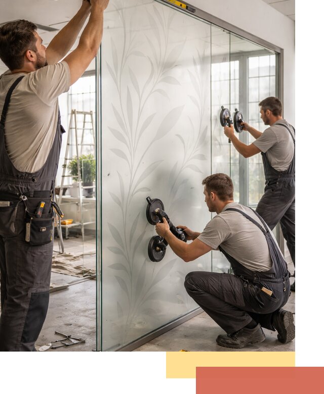 Стеклянные перегородки с рисунком на заказ в Минусинске