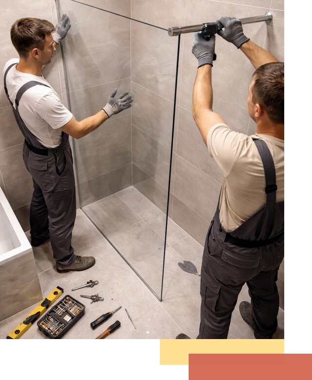 Стеклянные перегородки для душа в Минусинске — изготовление и монтаж