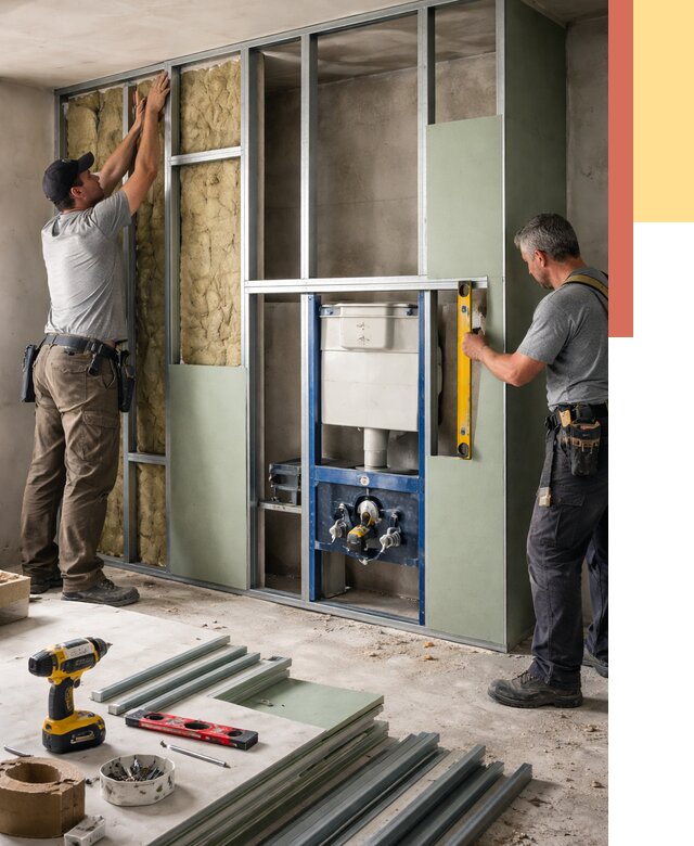 Установка сантехнических перегородок в Минусинске от 8637 руб. | ОТДЕЛОЧНИК-Мнс