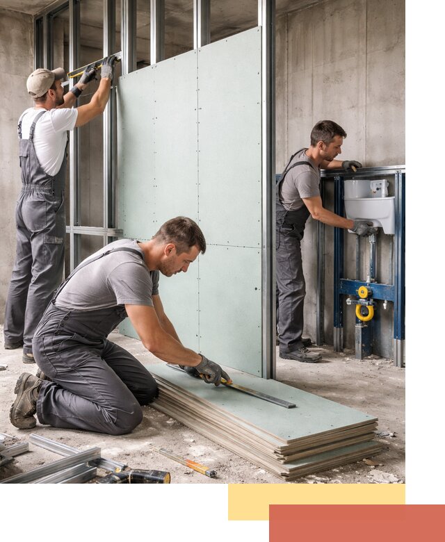 Монтаж и ремонт сантехнических перегородок в Минусинске